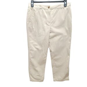 L.L. Bean Classic Fit Womens Pants Khaki Size 10P 100% Cotton Agjustable Waist